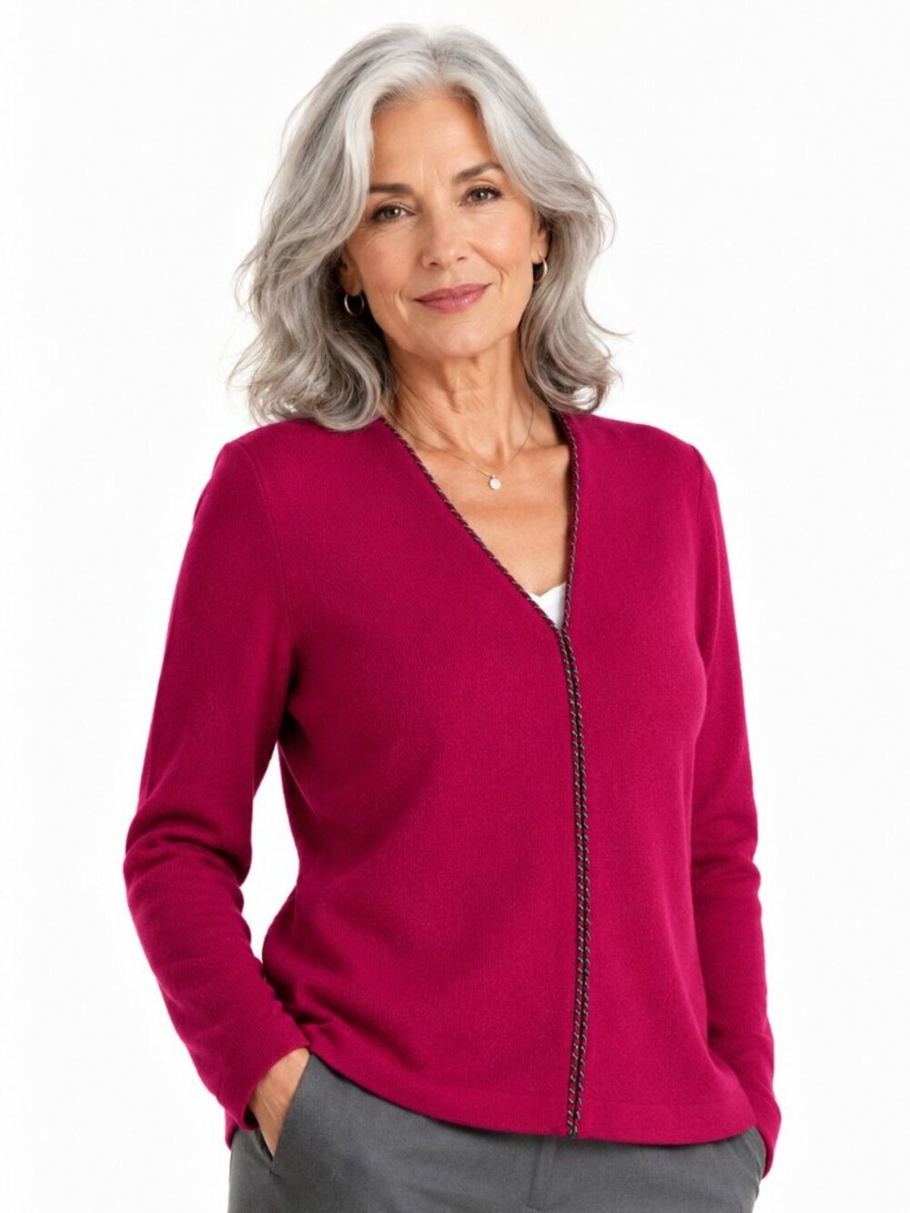 Vintage Castleberry Knit V-Neck Long Sleeve Sweater